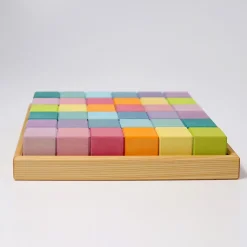 Mosaik Pastell | 36 Bauklötze im Holzrahmen
