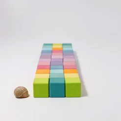 Mosaik Pastell | 36 Bauklötze im Holzrahmen