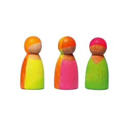 Neonfreunde Mix | 3 Figuren aus Naturholz