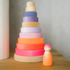Neonfreunde Pink | 3 Figuren aus Naturholz