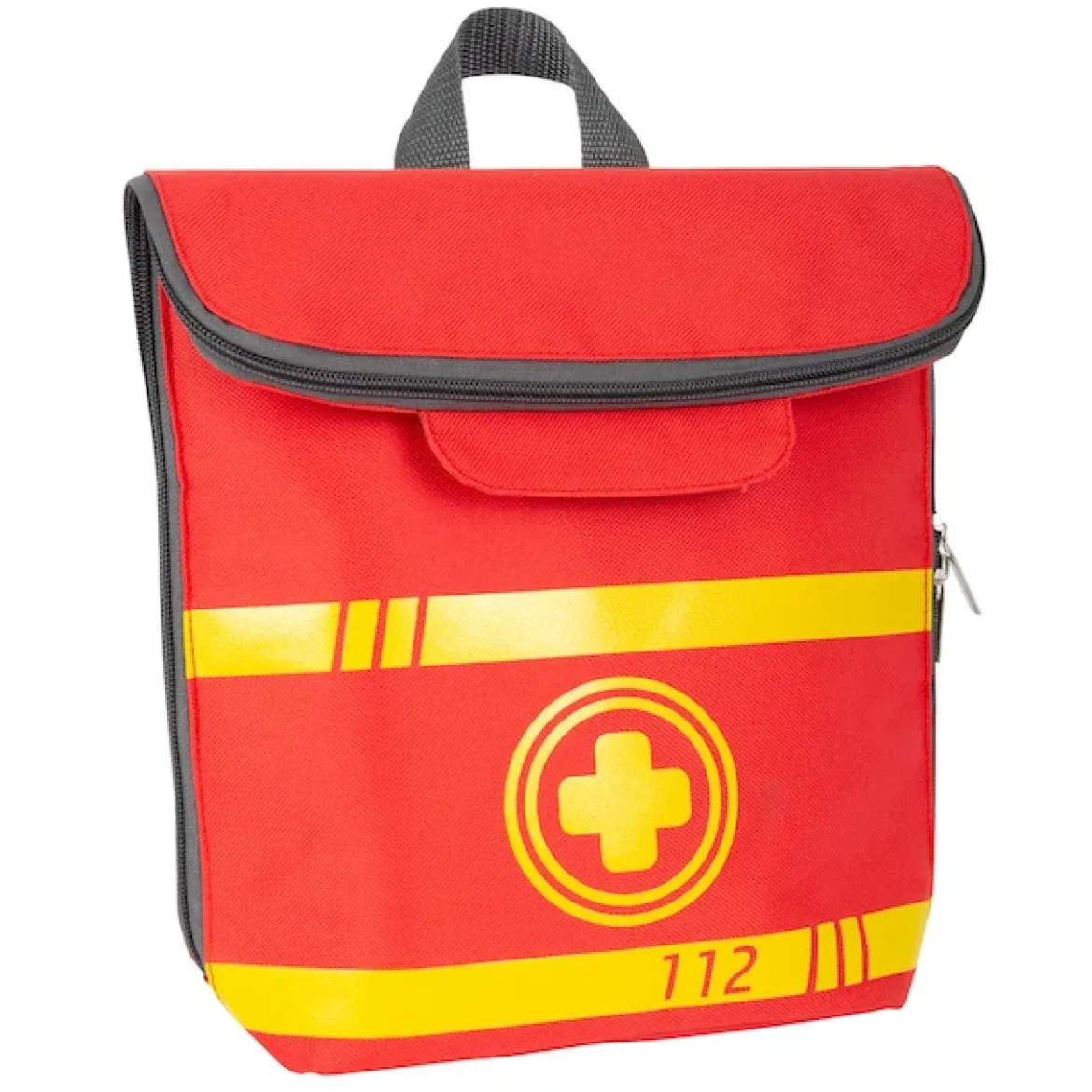 Notarztrucksack mit Holz-Utensilien
