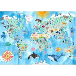 Poster | Große Weltkarte der Tiere
