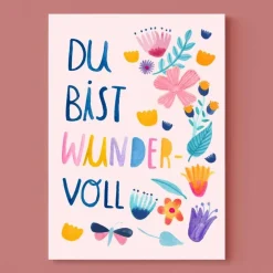 Postkarte | Du bist wundervoll