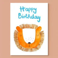 Postkarte zum Geburtstag | Löwe | Happy Birthday