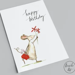 Postkarte zum Geburtstag | Maus | happy birthday
