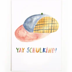 Postkarte zur Einschulung | YAY SCHULKIND!