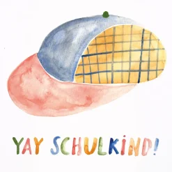 Postkarte zur Einschulung | YAY SCHULKIND!