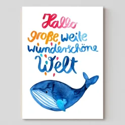 Postkarte zur Geburt | Hallo Welt
