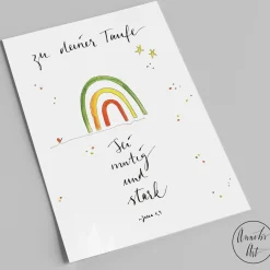 Postkarte zur Taufe | Sei mutig und stark