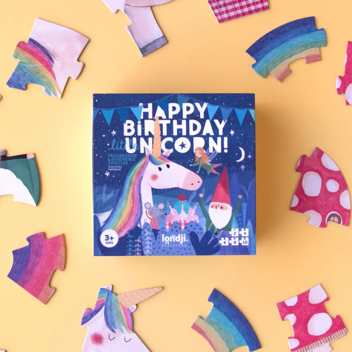 Puzzle Happy Birthday Unicorn | 5 Einzelpuzzle