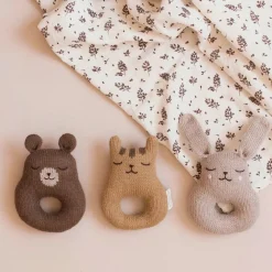 Rassel aus Baby-Alpakawolle | Teddy (nussbraun)
