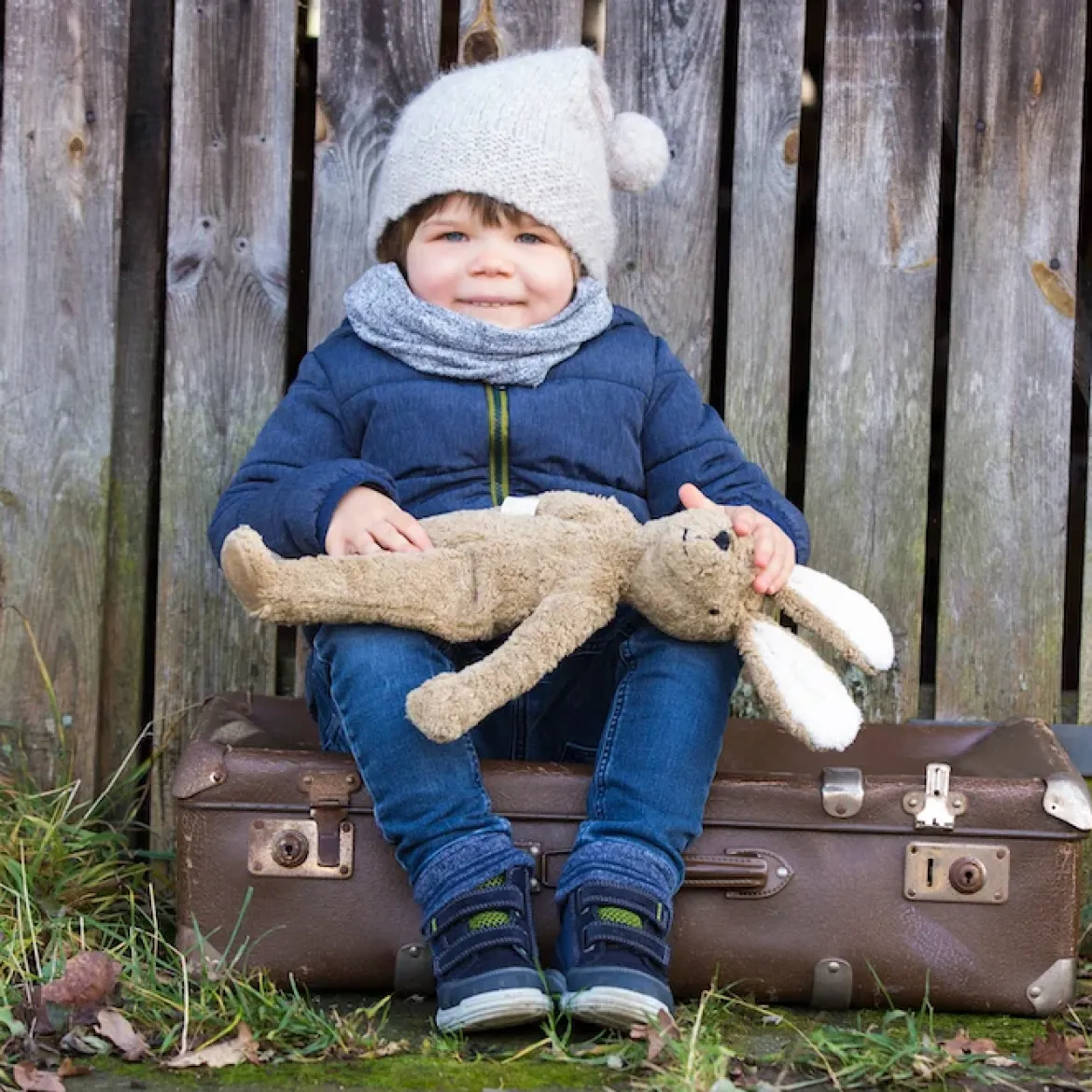 Schlenker Kuscheltier | Großer Hase beige (40 cm)
