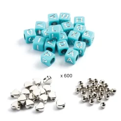 Schmuck basteln | Buchstabenperlen Silber