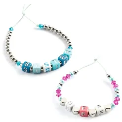 Schmuck basteln | Buchstabenperlen Silber