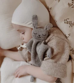 Schmusetuch aus Baby-Alpakawolle | Hase (grau)