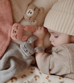Schmusetuch aus Baby-Alpakawolle | Hase (rosé)