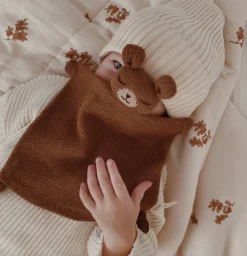 Schmusetuch aus Baby-Alpakawolle | Teddy braun