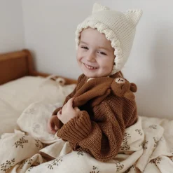 Schmusetuch aus Baby-Alpakawolle | Teddy braun