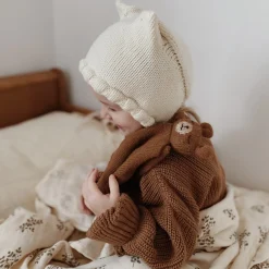 Schmusetuch aus Baby-Alpakawolle | Teddy braun