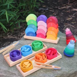 Sortierspiel Regenbogenschälchen