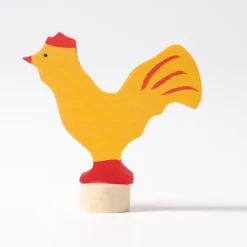 Steckfigur | Gelber Hahn