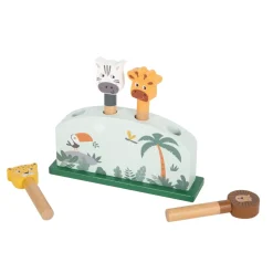 Steckspiel aus Holz | Hüpfende Tiere „Safari“