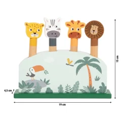 Steckspiel aus Holz | Hüpfende Tiere „Safari“