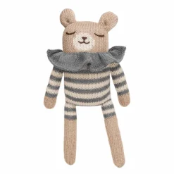 Teddy aus Baby-Alpakawolle | Gestreifter Strampler