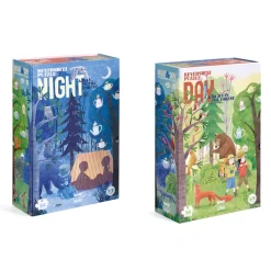 Wende-Puzzle Night & Day in the Forest | 54 Teile