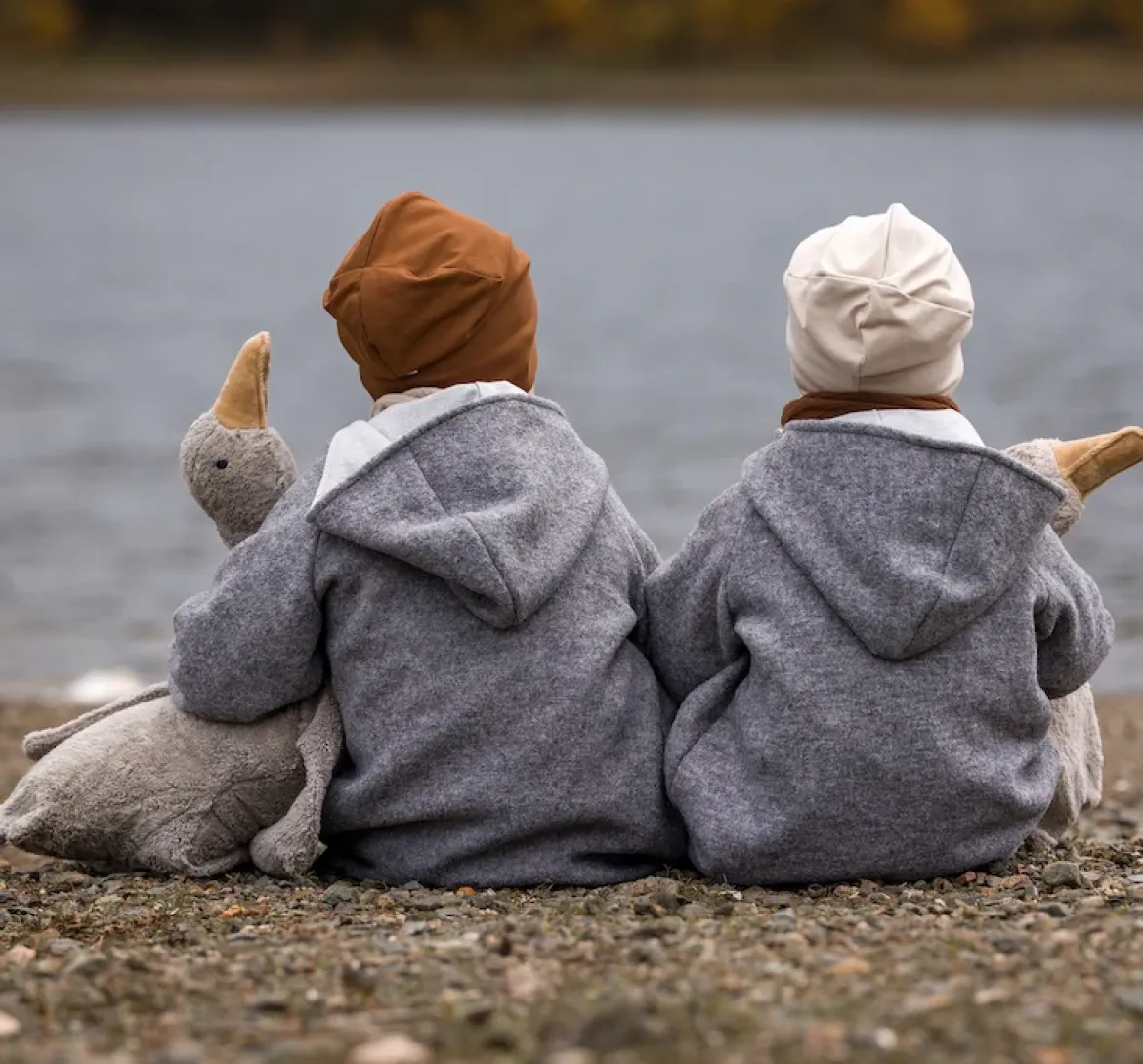 XL Kuscheltier & Wärmekissen | Große Gans grau