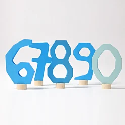 Zahlenstecker Set 6-9 und 0 | Blau