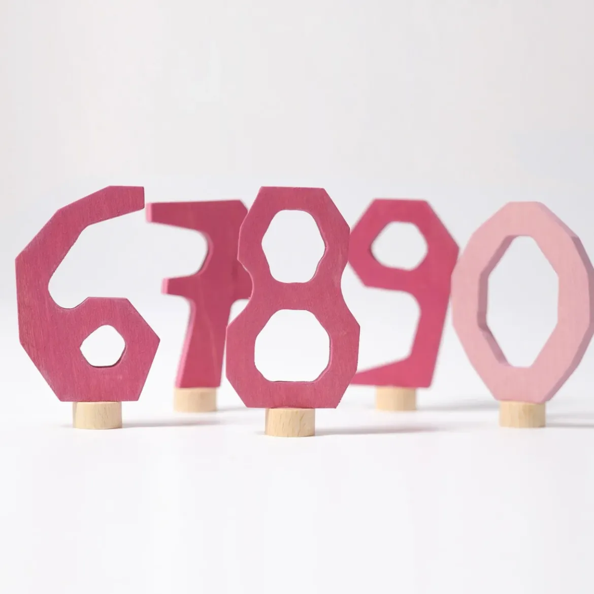 Zahlenstecker Set 6-9 und 0 | Rosa