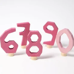 Zahlenstecker Set 6-9 und 0 | Rosa